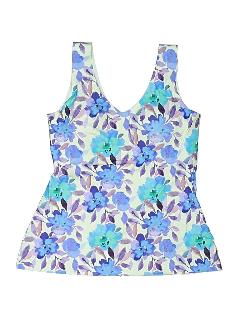 Pre-owned Knix Swimsuit Top Blue Floral Pattern Swimwear