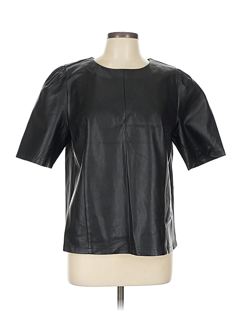 Pre-owned Ann Taylor Short Sleeve Blouse In Black