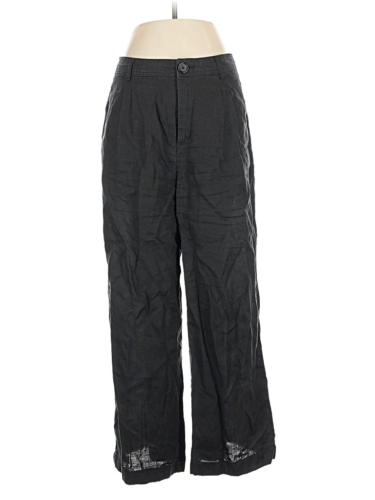 Pre-owned Mng Linen Pants In Black