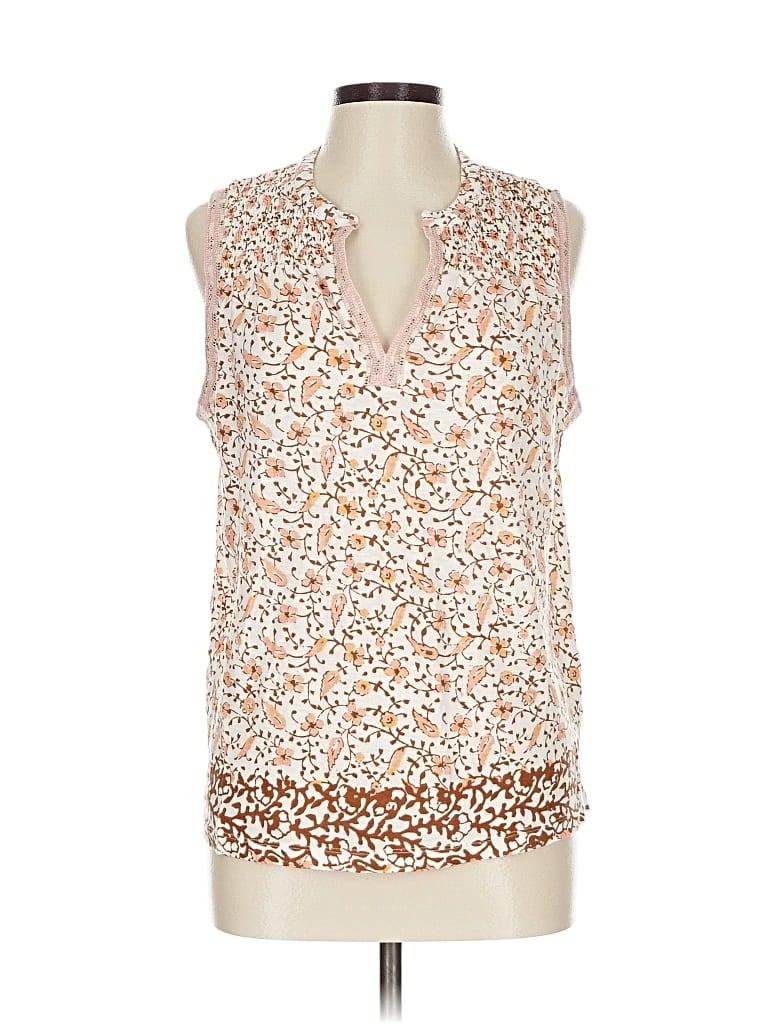 Pre-owned Lucky Brand Sleeveless Blouse In Brown