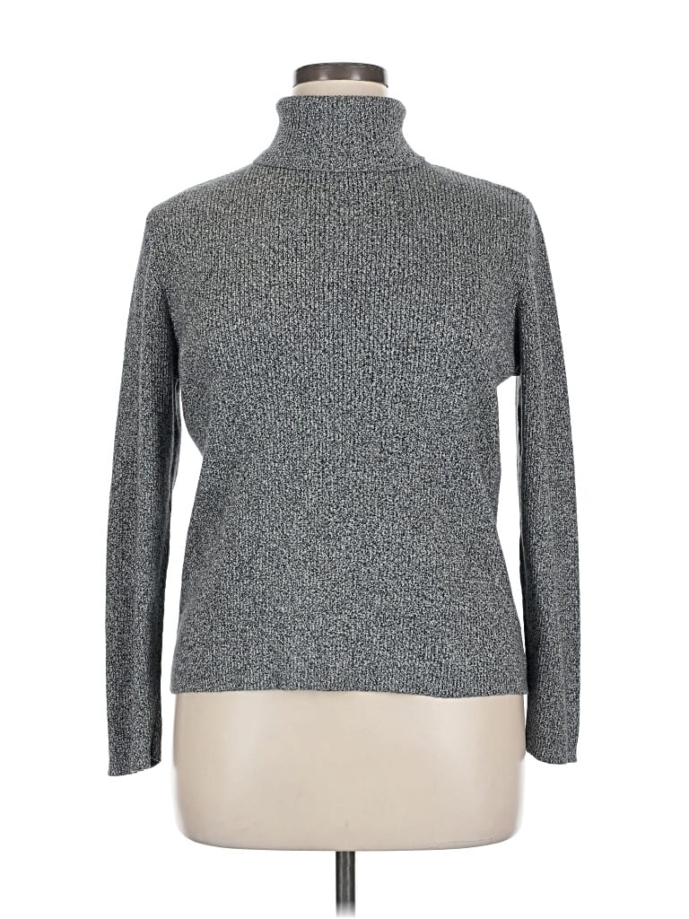 Pre-owned Karen Scott Turtleneck Sweater In Gray