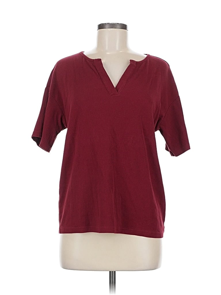 Pre-owned Assorted Brands Short Sleeve T-shirt In Burgundy