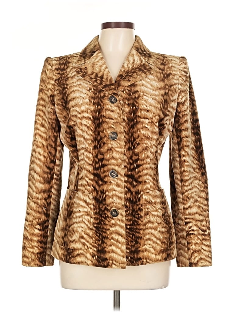 Pre-owned Valentino Miss V Blazer Jacket In Brown