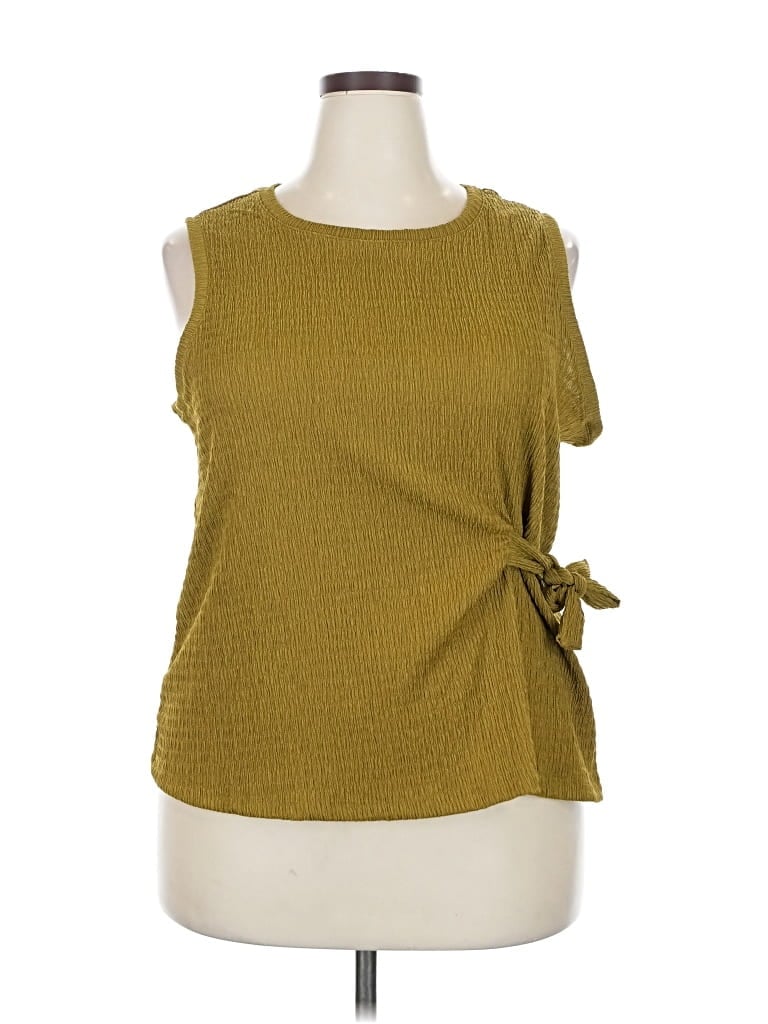 Pre-owned Nine West Sleeveless Blouse In Green