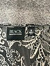 Black Saks Fifth Avenue 100% Polyester Silver Black Long Sleeve Blouse Size S - photo 6