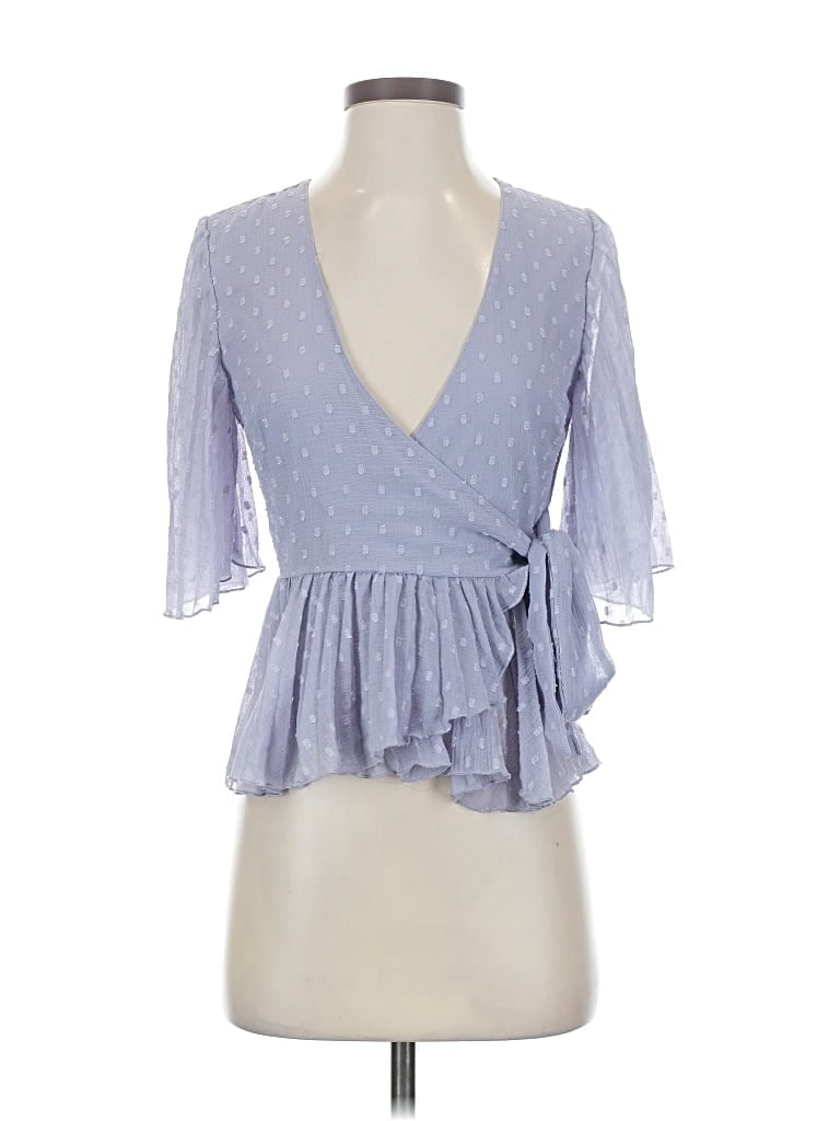 Pre-owned Asos Design 3/4 Sleeve Blouse In Blue