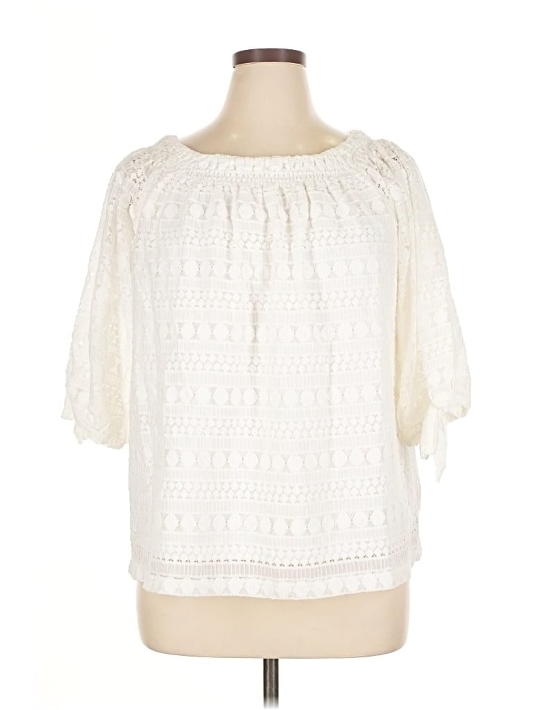 Pre-owned Chico's 3/4 Sleeve Blouse In White