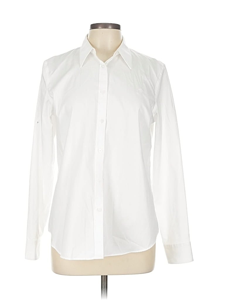 Pre-owned Polo Ralph Lauren Long Sleeve Button Down Shirt In White