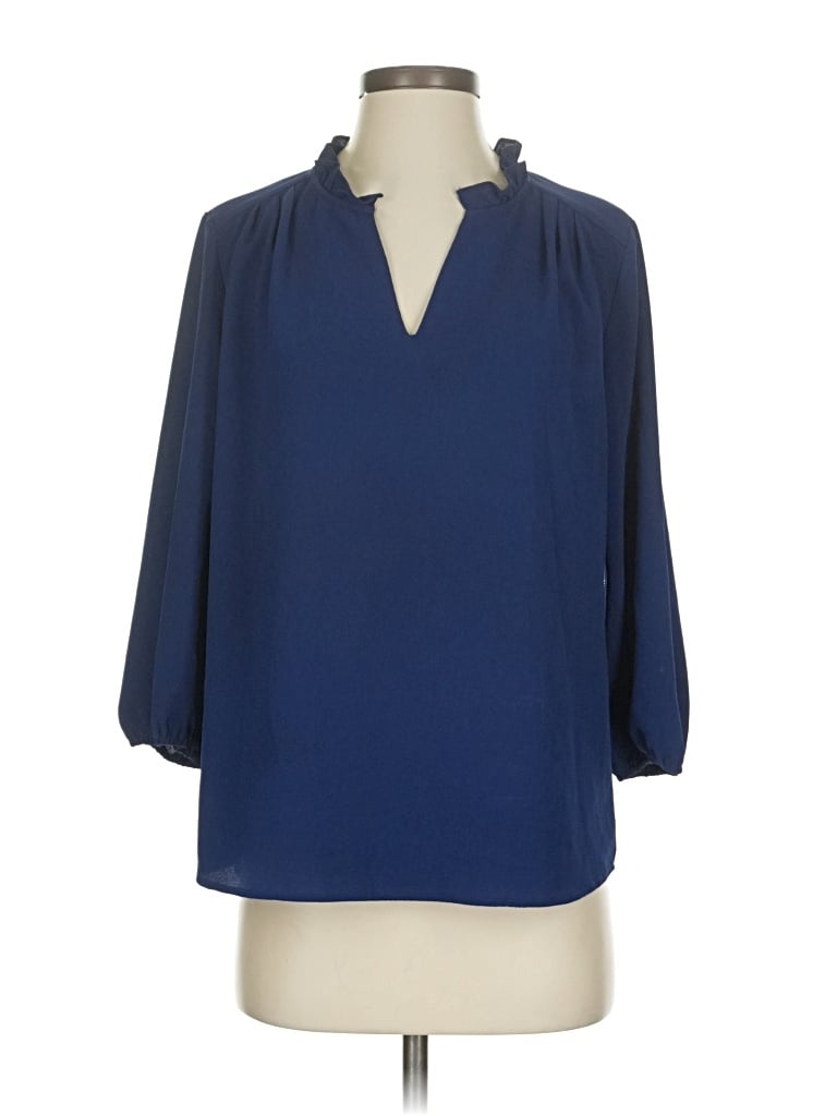 Pre-owned Gibson 3/4 Sleeve Blouse In Blue