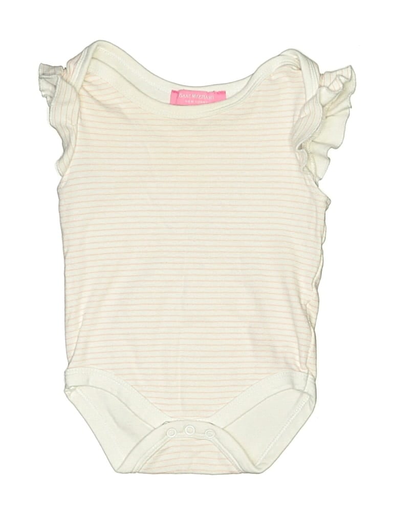Pre-owned Isaac Mizrahi New York Babies' Short Sleeve Onesie In White