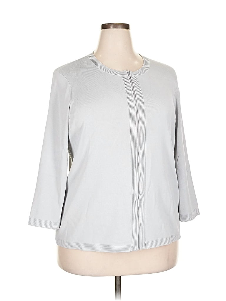 Pre-owned Doncaster Collection Cardigan Sweater In Gray