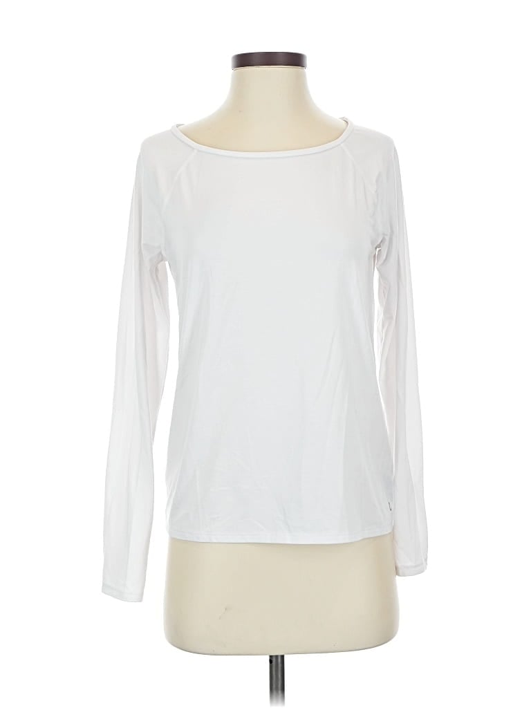 Pre-owned Gap Fit Long Sleeve T-shirt In White