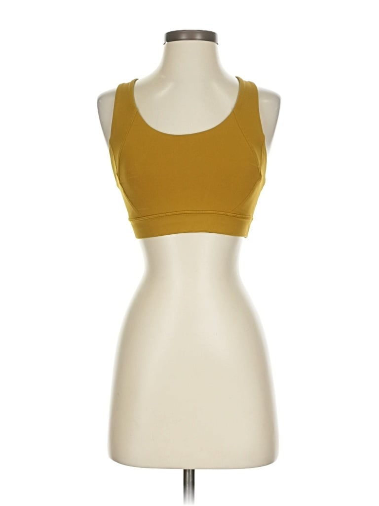Pre-owned Lululemon Athletica Tank Top Yellow Strapless Neckline Tops
