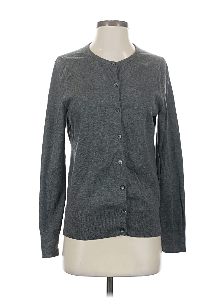 Pre-owned Lands' End Cardigan Sweater In Gray