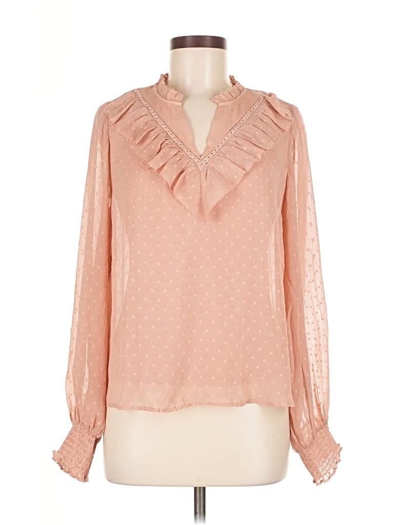 Pre-owned Rachel Zoe Tjx Long Sleeve Blouse In Pink