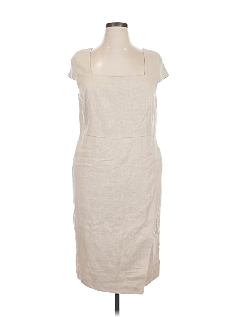 Pre-owned Ann Taylor Casual Dress In White