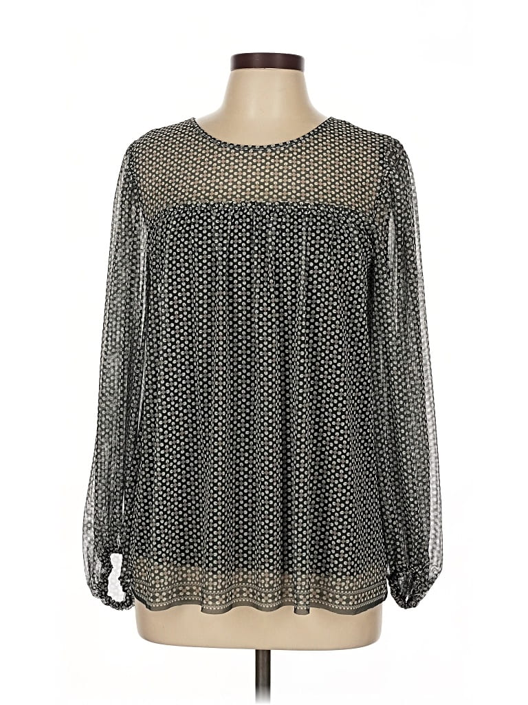 Pre-owned Max Studio Long Sleeve Blouse In Black