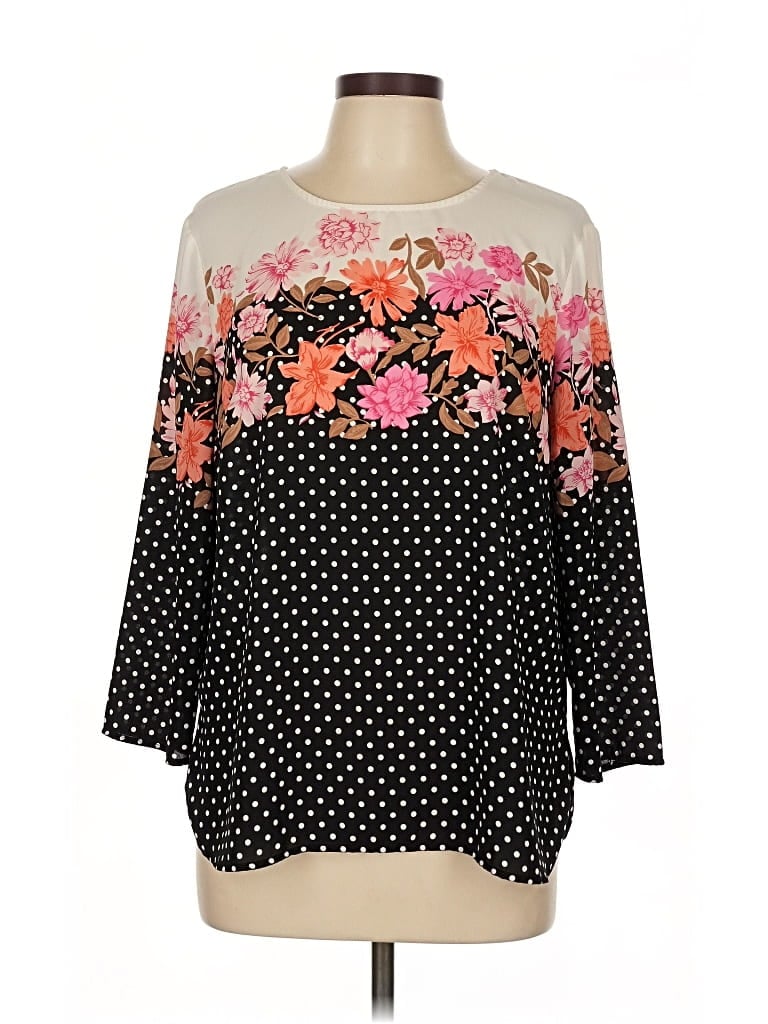 Pre-owned Talbots 3/4 Sleeve Blouse In Black