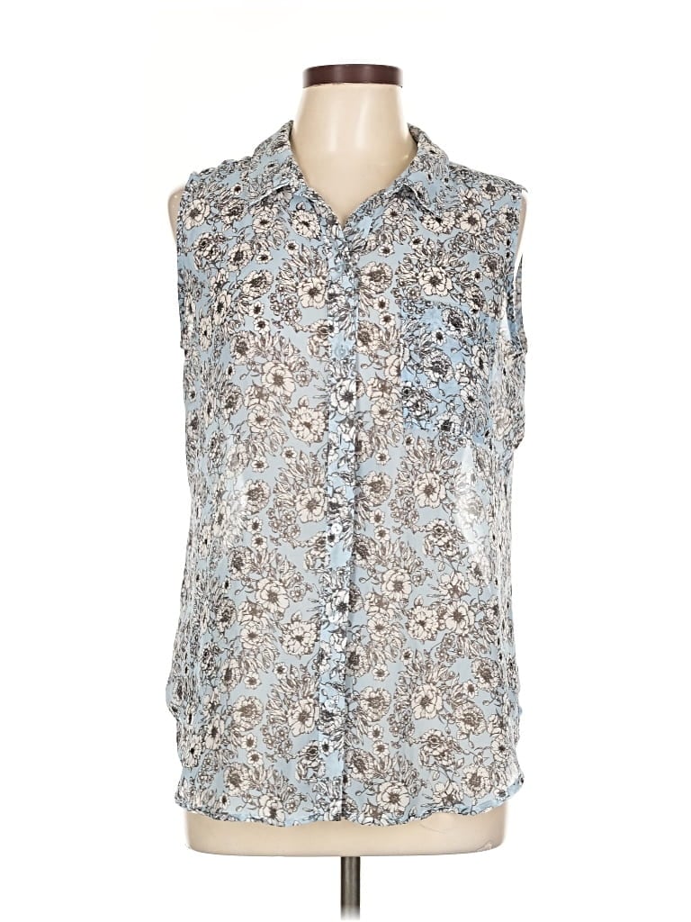 Pre-owned Liz Claiborne Sleeveless Blouse In Blue