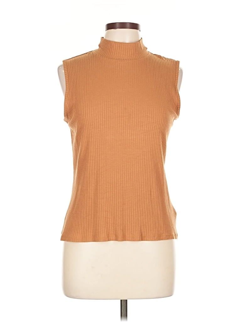 Pre-owned Rachel Zoe Tjx Short Sleeve Turtleneck In Orange