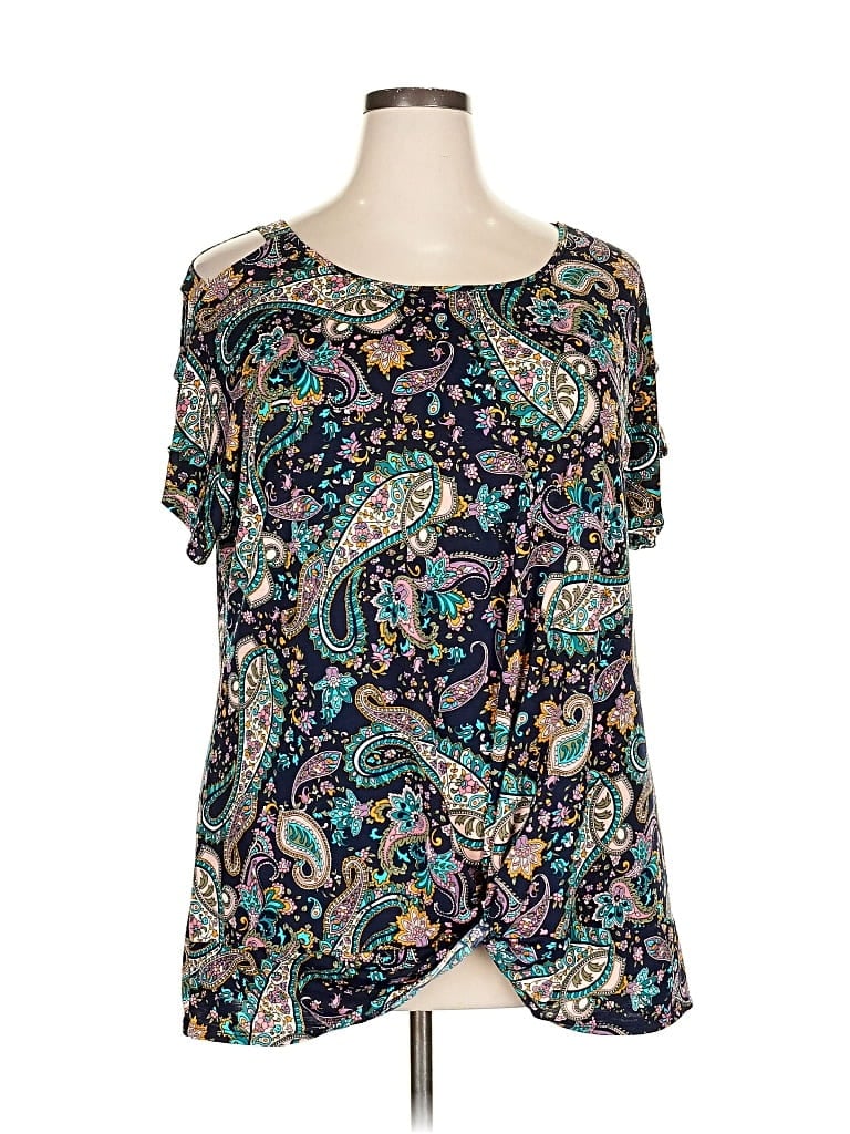 Pre-owned Naif Short Sleeve Blouse In Blue