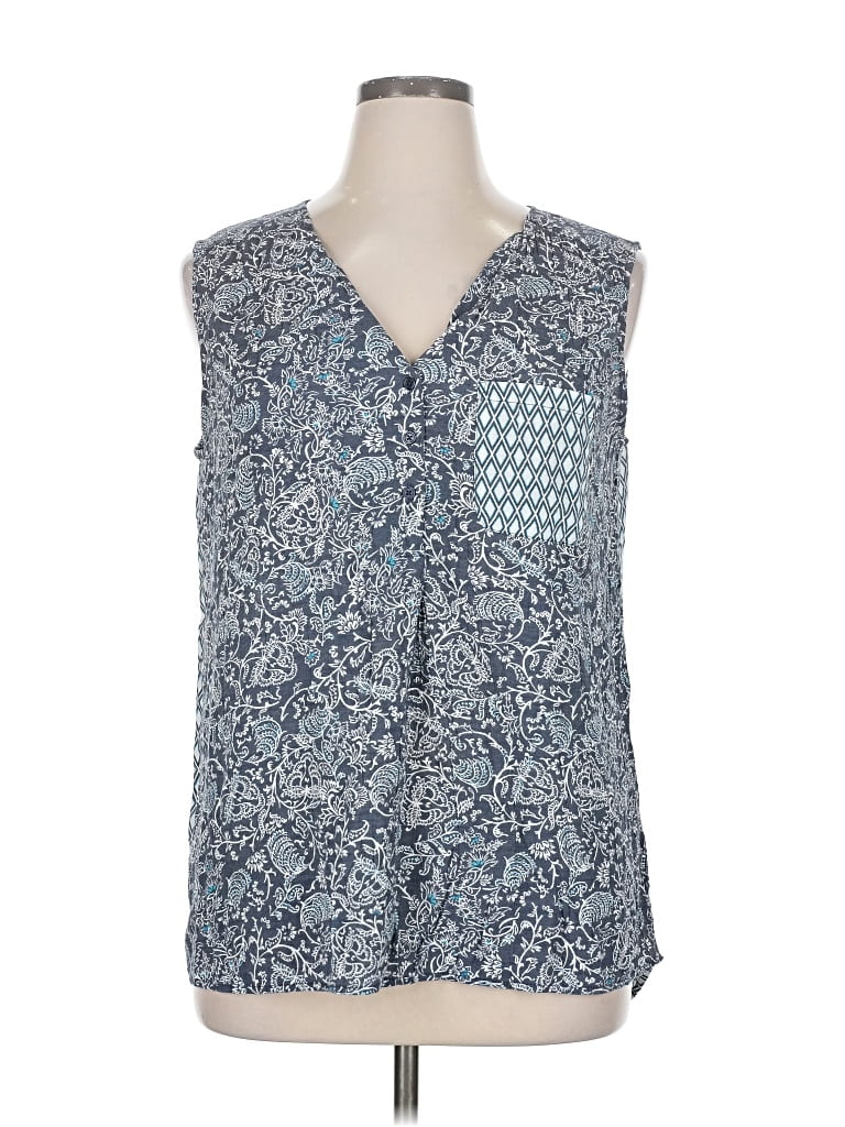 Pre-owned Kim Rogers Sleeveless Blouse In Blue