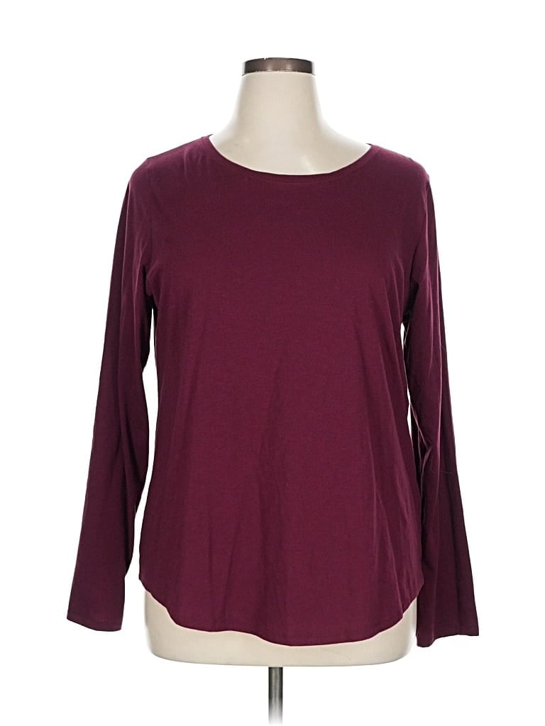 Pre-owned Sonoma Goods For Life 3/4 Sleeve T-shirt In Burgundy