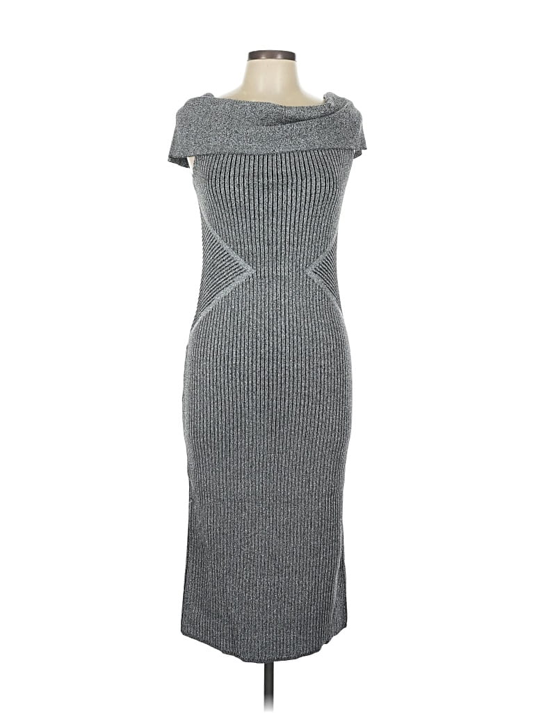 Pre-owned Gabrielle Union New York And Company Casual Dress In Silver