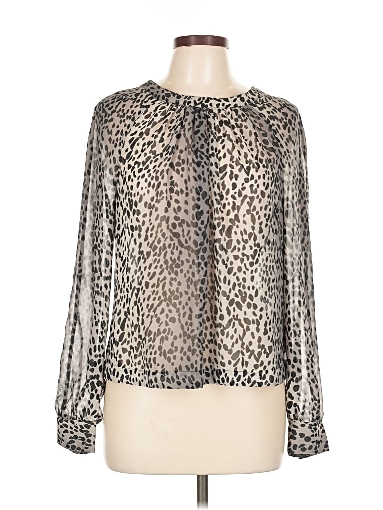 Pre-owned Jennifer Lopez Long Sleeve Blouse In Silver