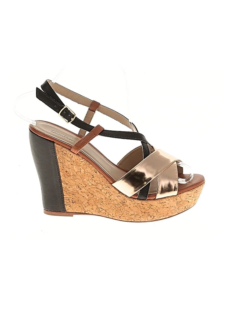 Pre-owned Assorted Brands Wedges In Brown