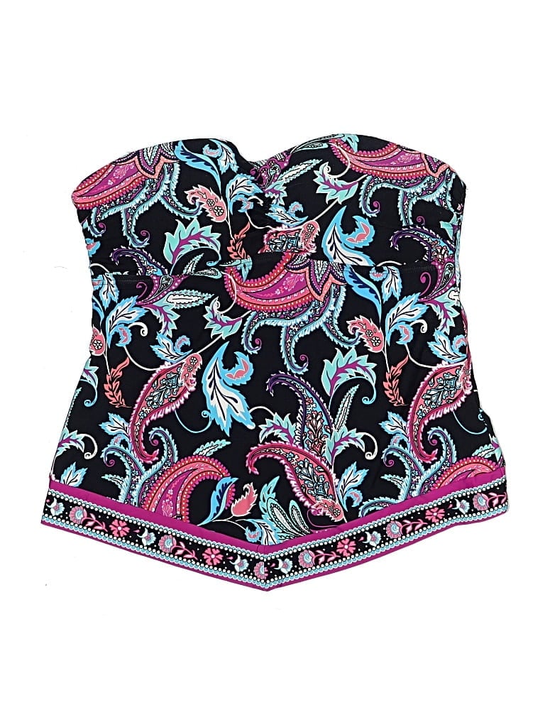 Pre-owned Apt. 9 Swimsuit Top Blue Paisley Pattern Swimwear