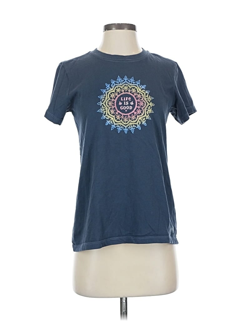Pre-owned Life Is Good Short Sleeve T-shirt In Blue