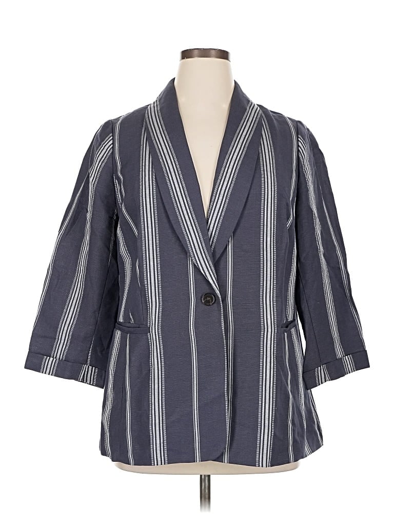 Pre-owned Lane Bryant Blazer Jacket In Gray