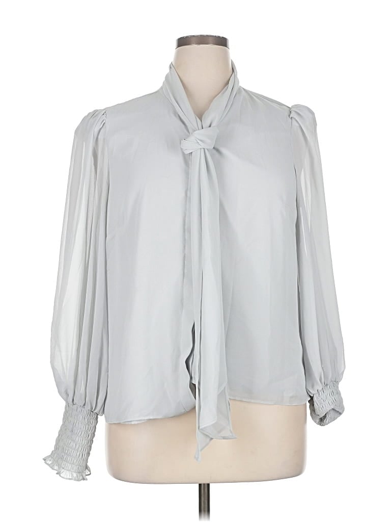 Pre-owned Vince Camuto Long Sleeve Blouse In Gray