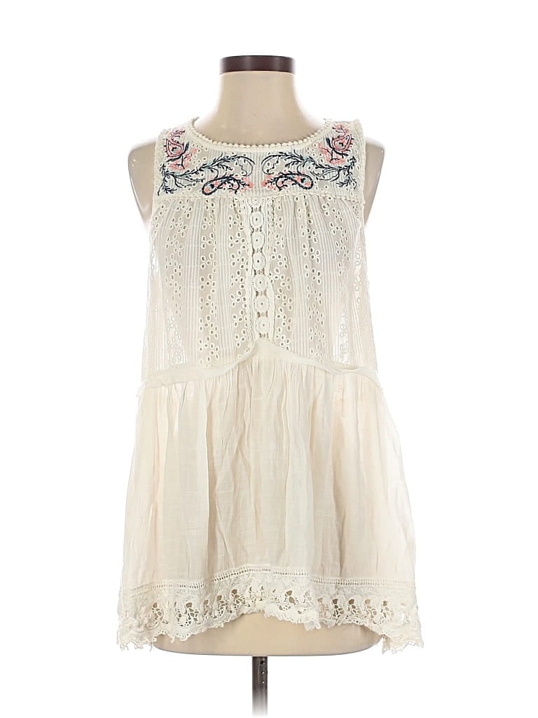 Pre-owned Knox Rose Sleeveless Top Ivory Halter Neckline Tops In White