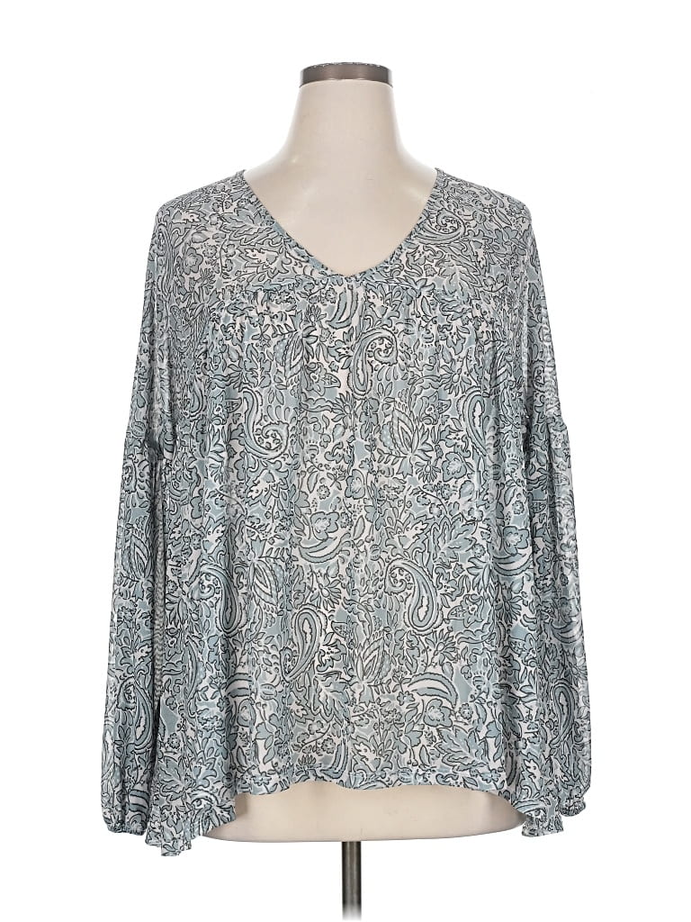 Pre-owned Daytrip Long Sleeve Blouse In Silver