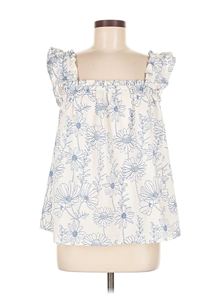 Pre-owned Lularoe Sleeveless Blouse In White