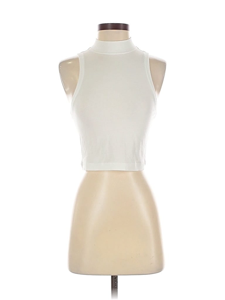 Pre-owned Lululemon Athletica Tank Top White Halter Neckline Tops