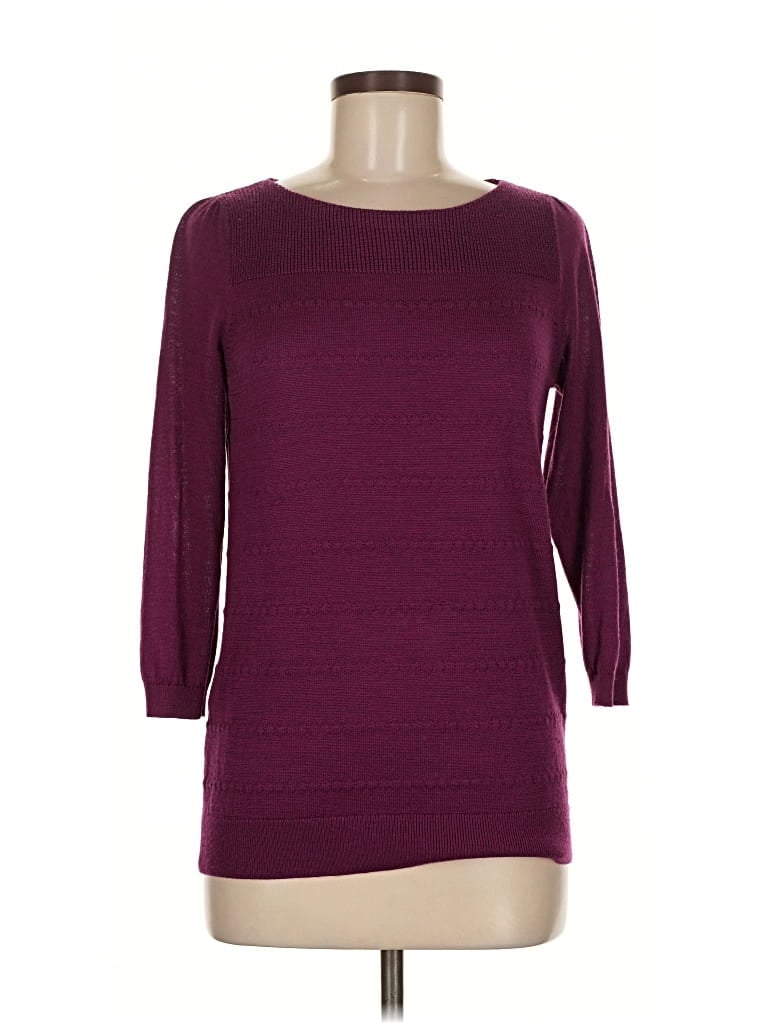 Pre-owned Ann Taylor Loft Pullover Sweater In Burgundy