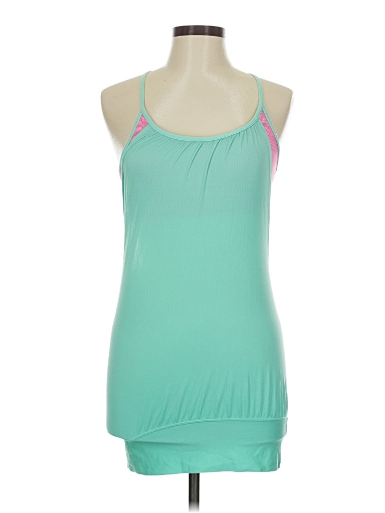 Pre-owned Lululemon Athletica Tank Top Teal Halter Neckline Tops In Blue