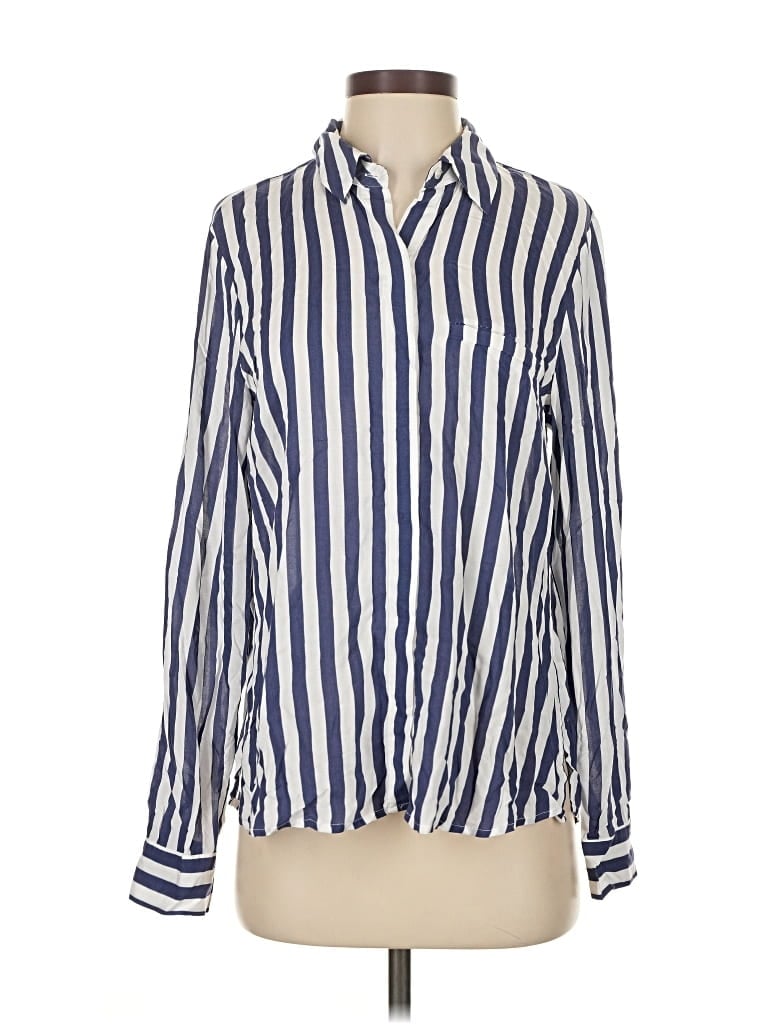 Pre-owned Inc International Concepts Long Sleeve Button Down Shirt In Blue