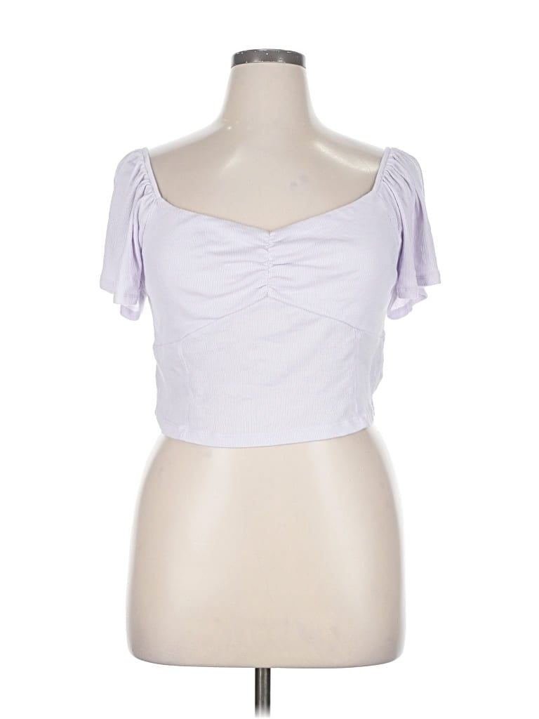 Pre-owned American Eagle Outfitters 3/4 Sleeve Blouse In Purple