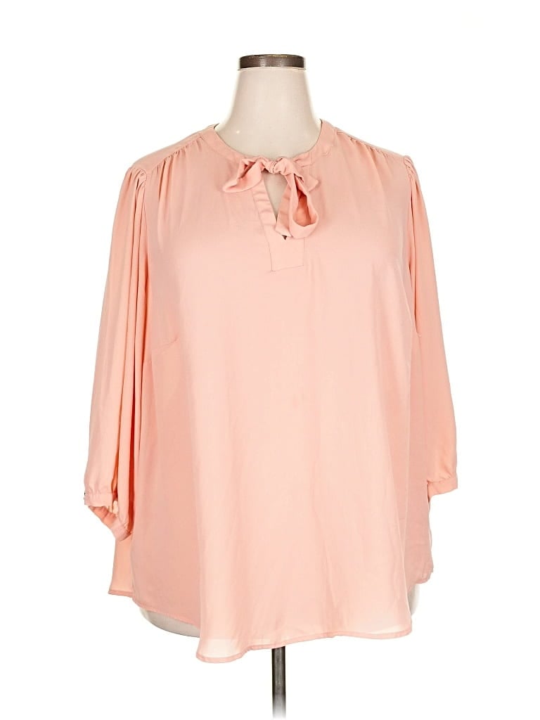 Pre-owned Torrid 3/4 Sleeve Blouse In Pink