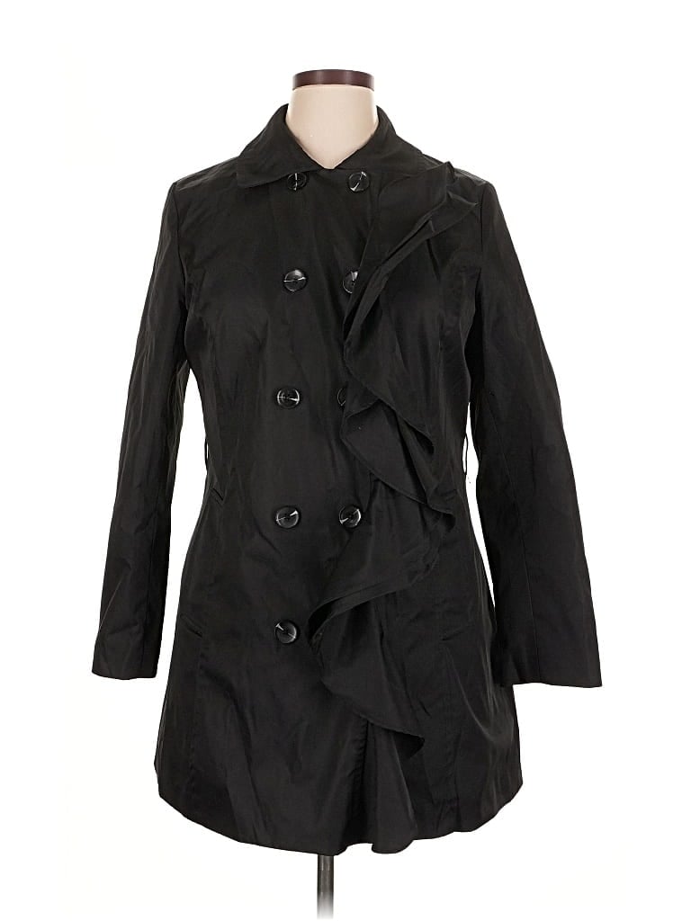 Pre-owned Sandro Studio Trenchcoat In Black