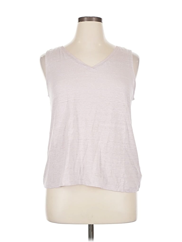 Pre-owned Adrienne Vittadini Sleeveless Top Gray V Neck Tops