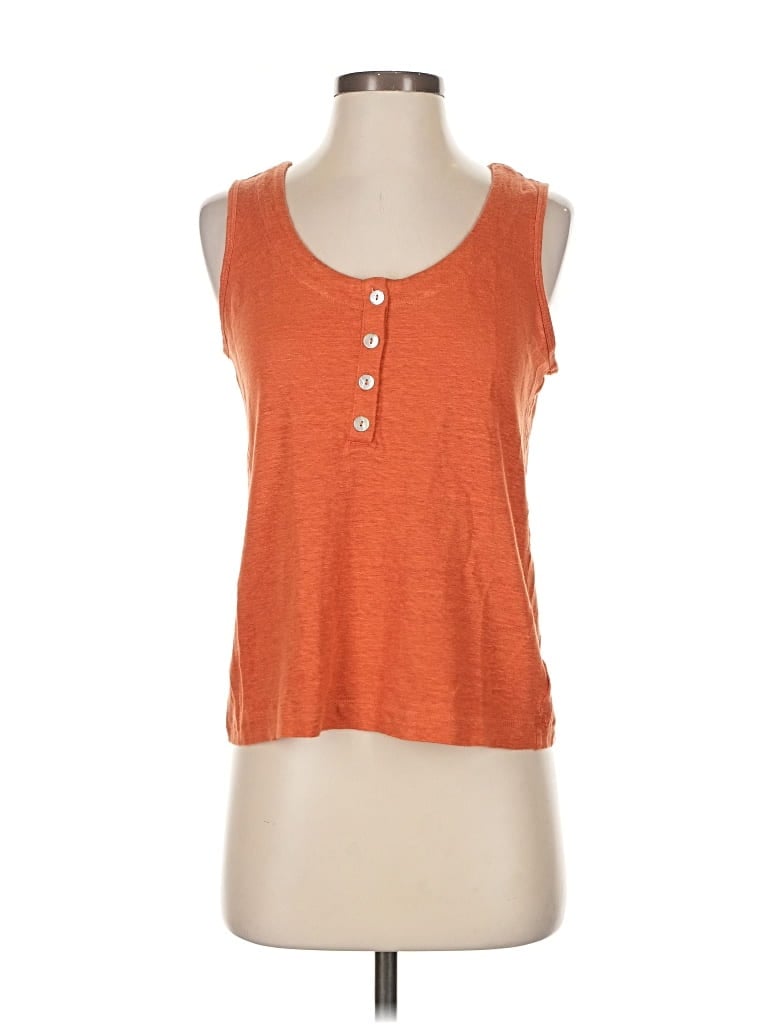Pre-owned J By Joie Sleeveless Top Orange Scoop Neck Tops