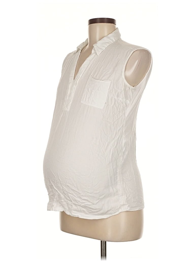 Pre-owned Motherhood Sleeveless Blouse In White