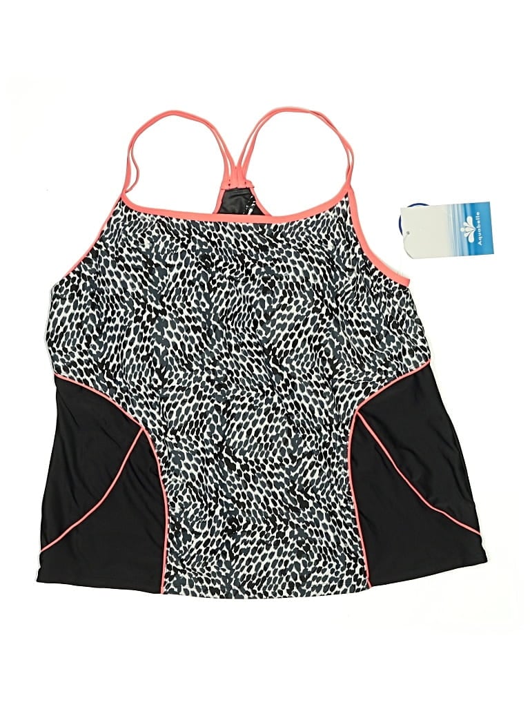 Pre-owned Annabelle Swimsuit Top Black Animal Print Pattern Swimwear