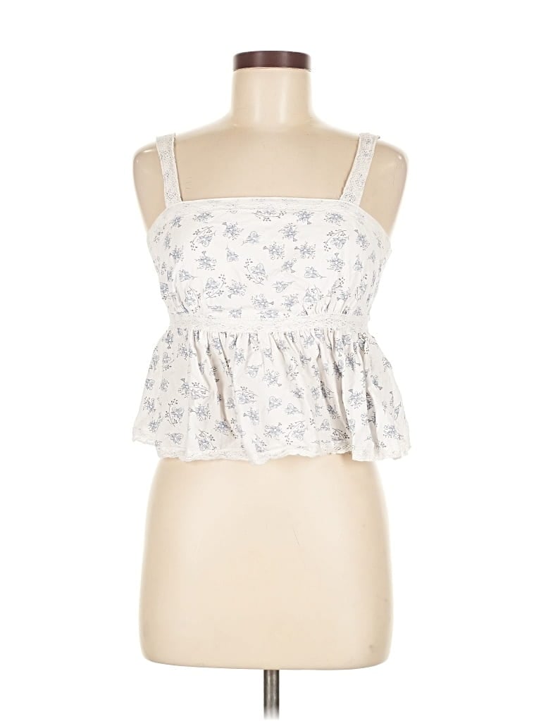 Pre-owned Celebrity Pink Sleeveless Top Ivory Sweetheart Neckline Tops In White