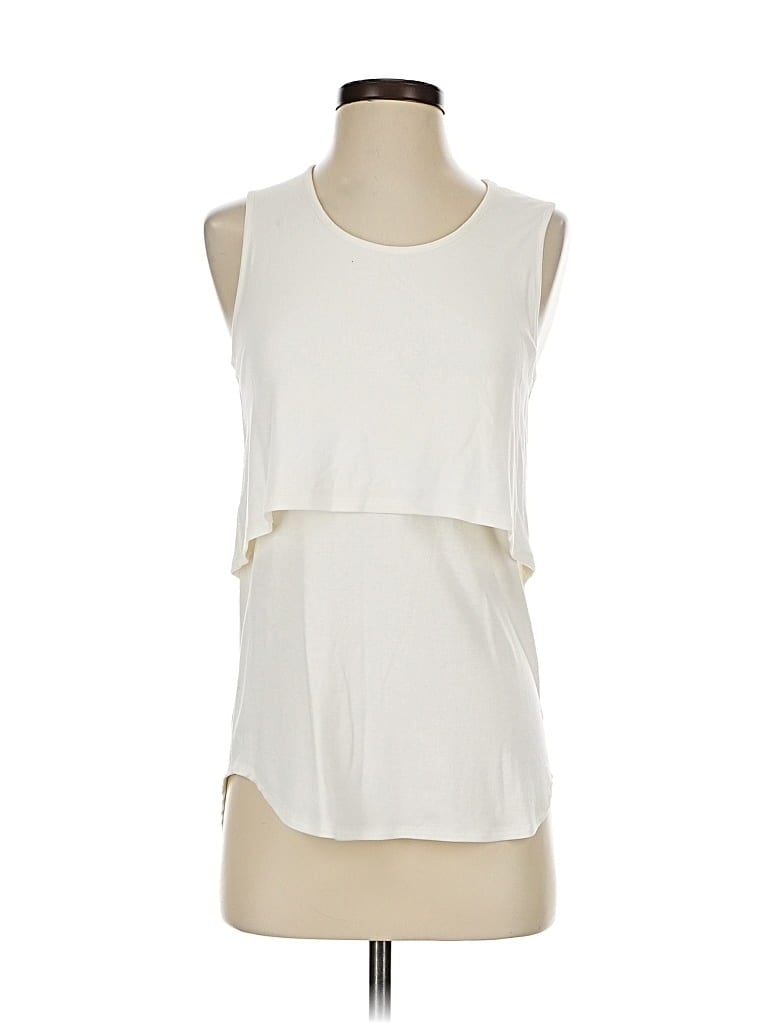 Pre-owned Theory Sleeveless Top Ivory Halter Neckline Tops In White
